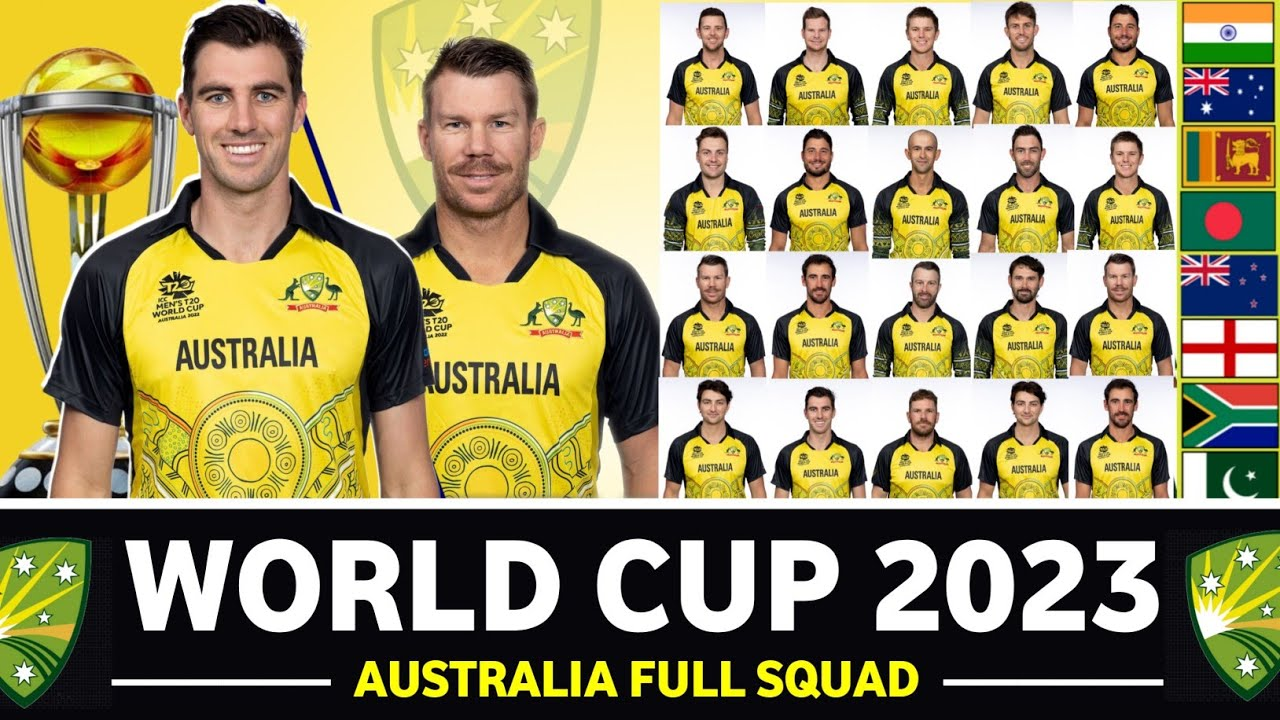 Australia squad for the 2023 ICC Cricket World Cup